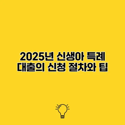 2025년 신생아 특례 대출의 신청 절차와 팁