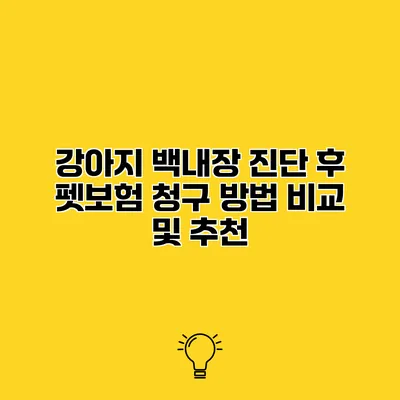 강아지 백내장 진단 후 펫보험 청구 방법 비교 및 추천