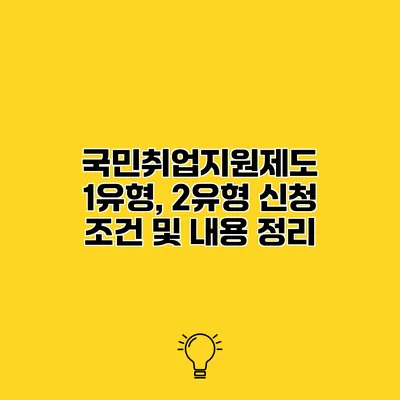 국민취업지원제도 1유형, 2유형 신청 조건 및 내용 정리