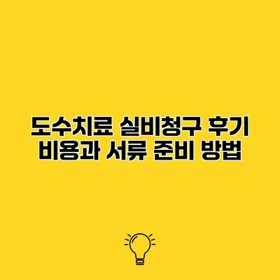 도수치료 실비청구 후기 비용과 서류 준비 방법