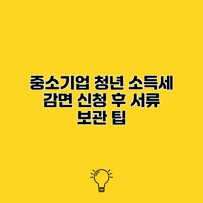 중소기업 청년 소득세 감면 신청 후 서류 보관 팁