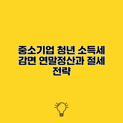 중소기업 청년 소득세 감면 연말정산과 절세 전략